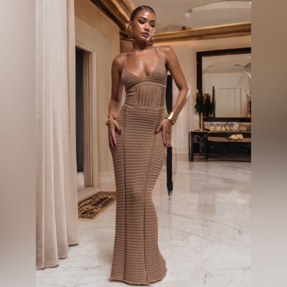 Brown Maxi Dress Beach series S size